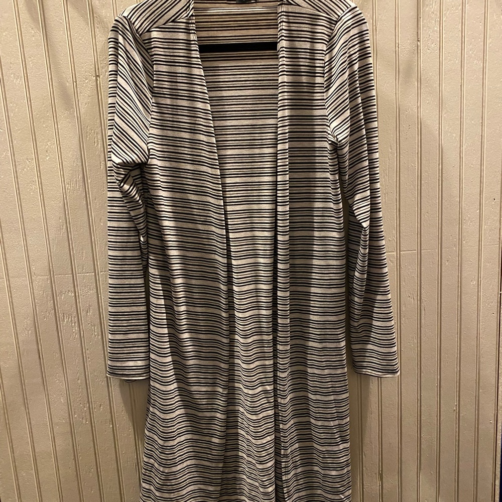 Striped Open Front Cardigan